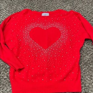 LIV Red Heart Women's Crew Neck Sweater